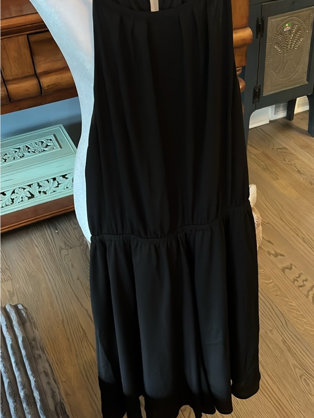 Banana Republic Black Sleeveless Tiered Mini Dress